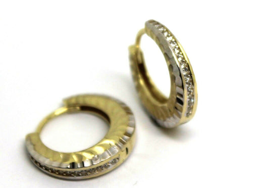 Kaedesigns,Genuine New 9ct Yellow Gold Hoop Cz Earrings*Free Express Post In Oz