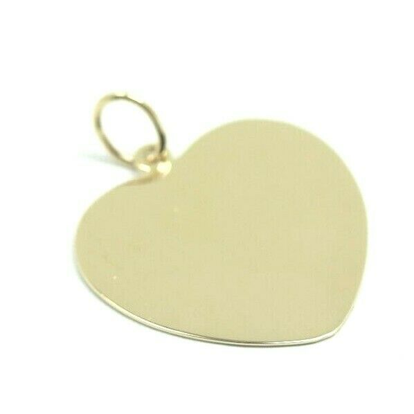 Solid Genuine 9ct Yellow, Rose or White Gold / 375, Large Heart Shield Disc Pendant