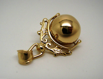 Kaedesigns, New Solid 9ct Yellow Or Rose Or White Gold 14mm Ball Spinner Pendant