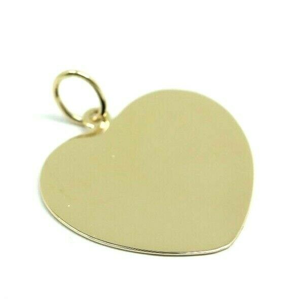 Solid Genuine 9ct Yellow, Rose or White Gold / 375, Large Heart Shield Disc Pendant