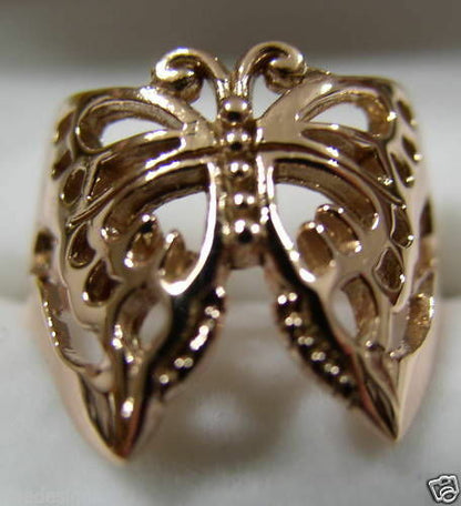 Solid 9ct White Or Rose Or Yellow Gold Large Butterfly Ring Choose Size 236