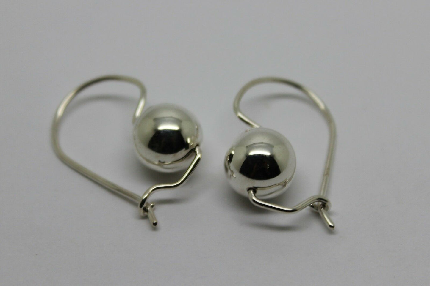 Genuine Sterling Silver 10mm Wide Ball Hook Earrings