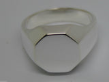 Heavy 9ct Yellow or Rose or White Gold or Sterling Silver Octagon Signet Ring