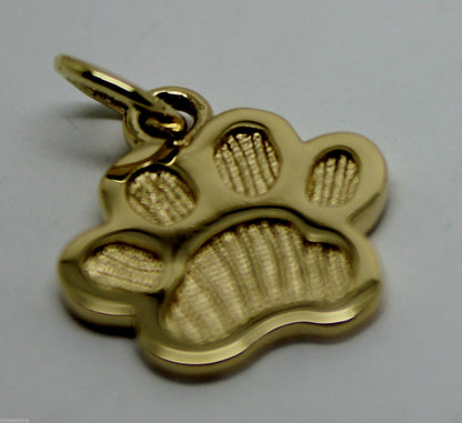 Small 9ct Yellow or Rose or White Gold Dog Animal PAW Pendant or Charm Shield