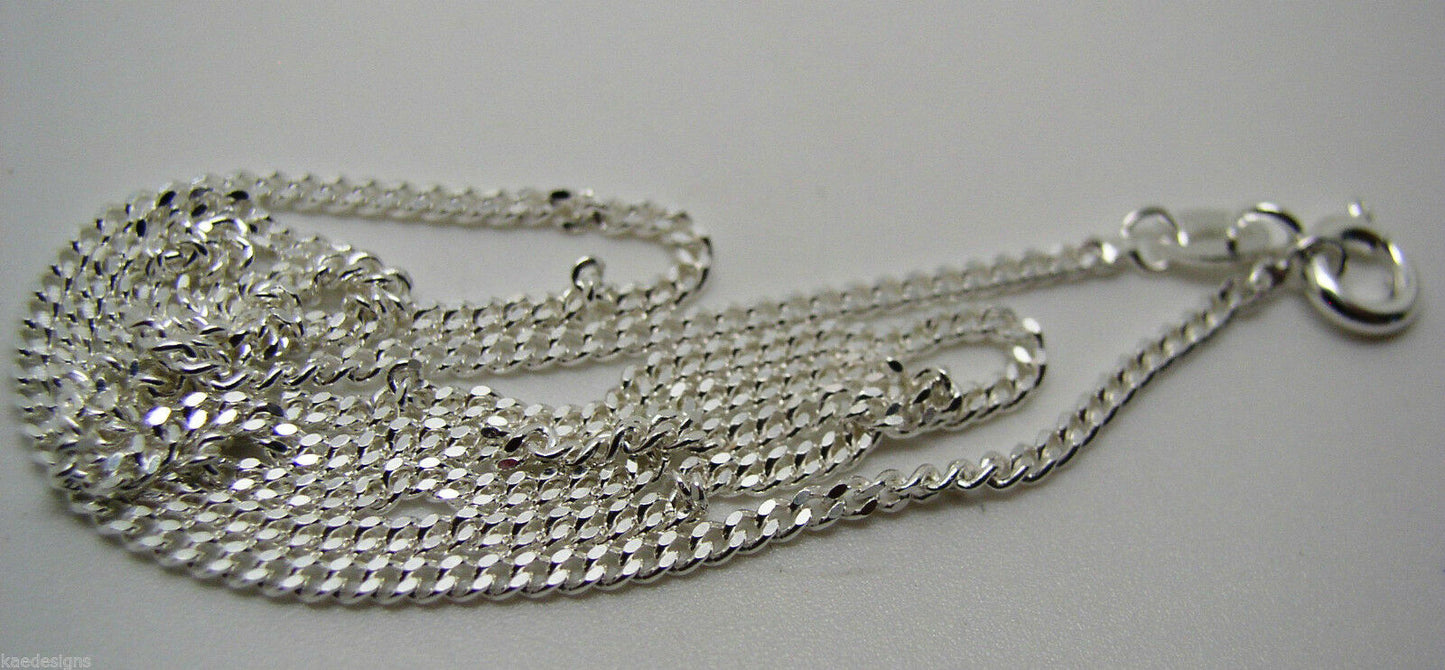 Sterling Silver Diamond Cut Curb Chain 4.04 grams 50cm