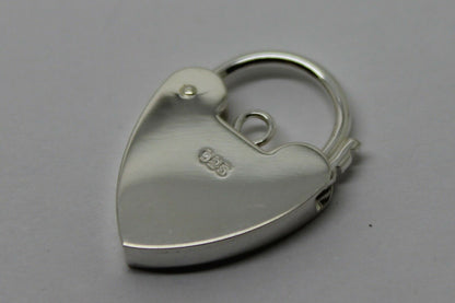 Genuine 15mm Sterling Silver 925 Engraved Heart Padlock Locket