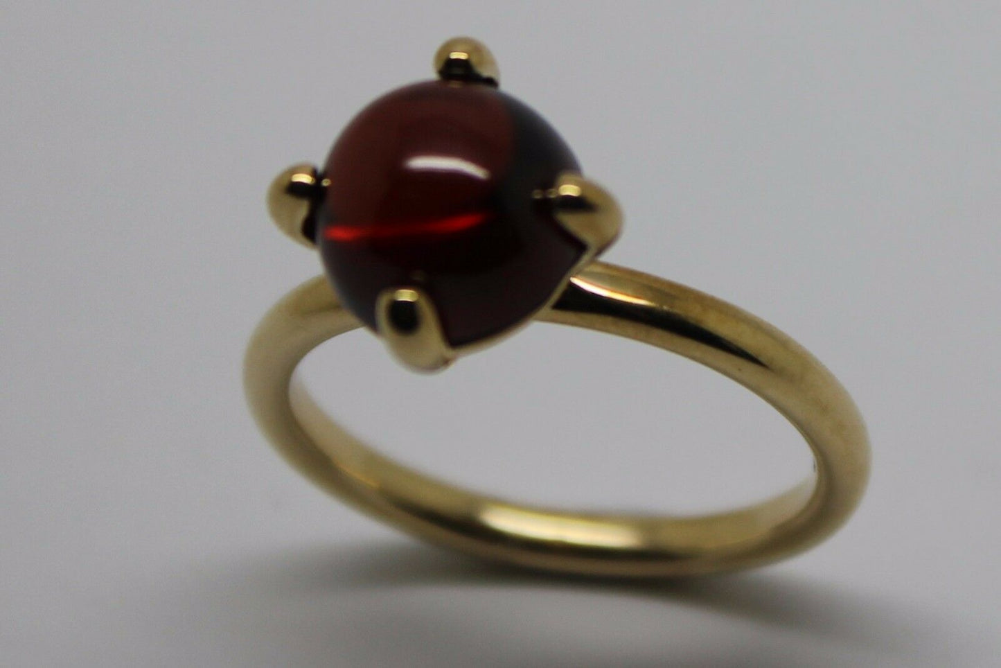 Size L 1/2 Genuine 9ct 9k Yellow, Rose or White Gold Cabochon Garnet Stacker Ring