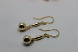 Kaedesigns, 9ct 9kt Yellow Or White Or Rose Gold 8mm Ball Long Drop Earrings