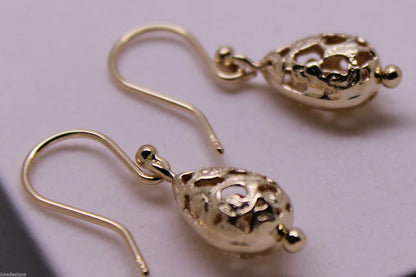 Kaedesigns 9ct 9k Yellow Or White Or Rose Gold 375 Teardrop Filigree Earrings