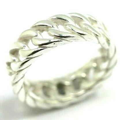 Genuine New Size M Sterling Silver Chain Link Ring