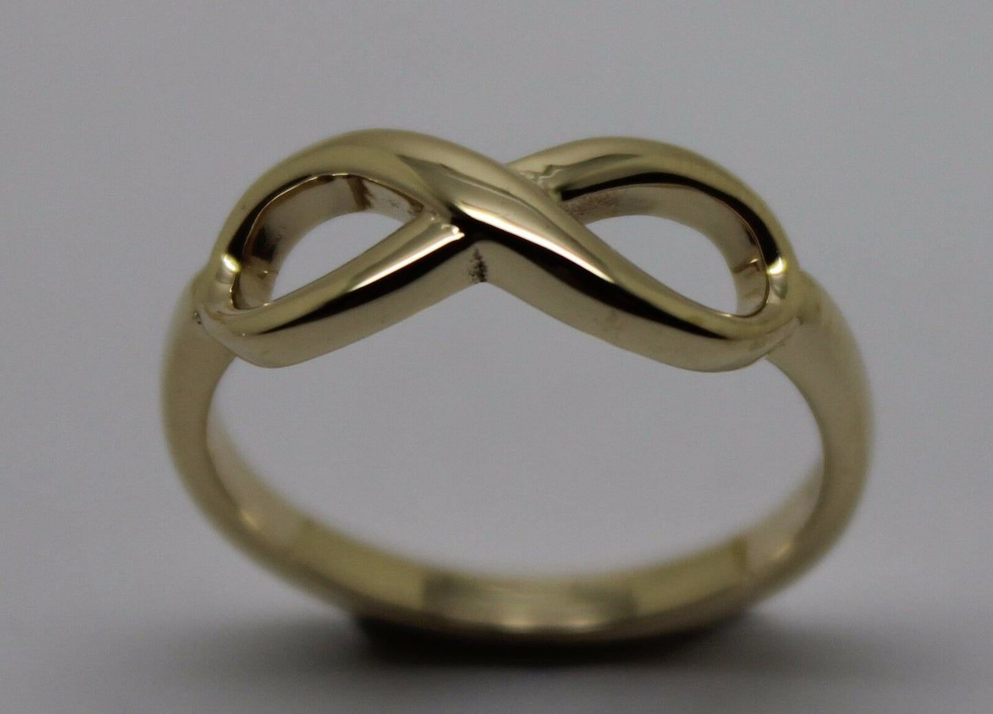 Genuine New 9ct Yellow, Rose or White Gold Solid Infinity Ring Size J