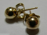 Kaedesigns,Genuine 18ct Yellow Gold 3mm, 4mm, 5mm, 6mm or 8mm Stud Ball Earrings