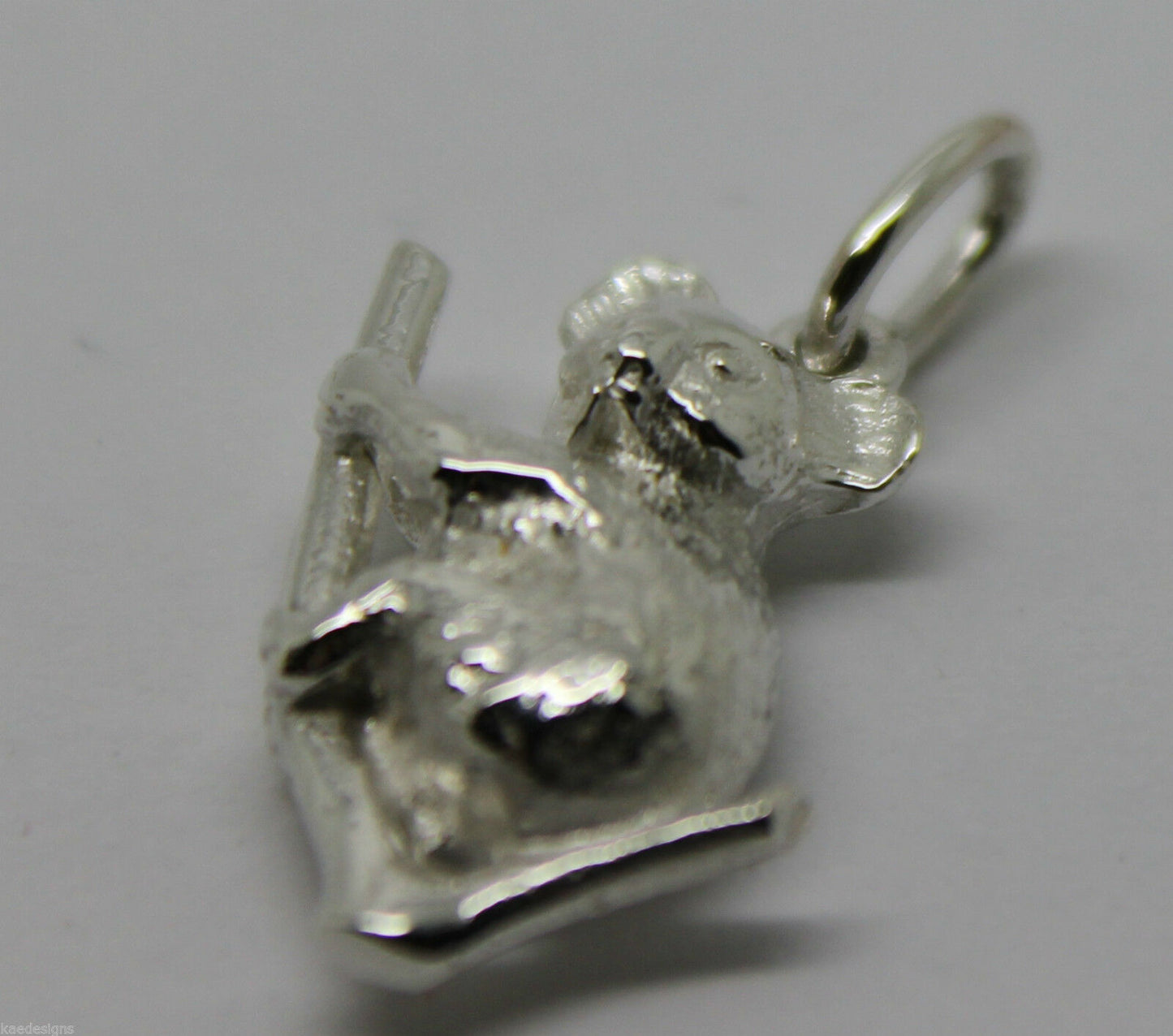 Sterling Silver Solid Koala 3D Pendant Or Charm