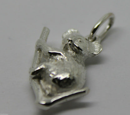 Sterling Silver Solid Koala 3D Pendant Or Charm