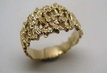 Kaedesigns New Size N 9ct 375 Full Solid Yellow, Rose or White Gold Nugget Ring