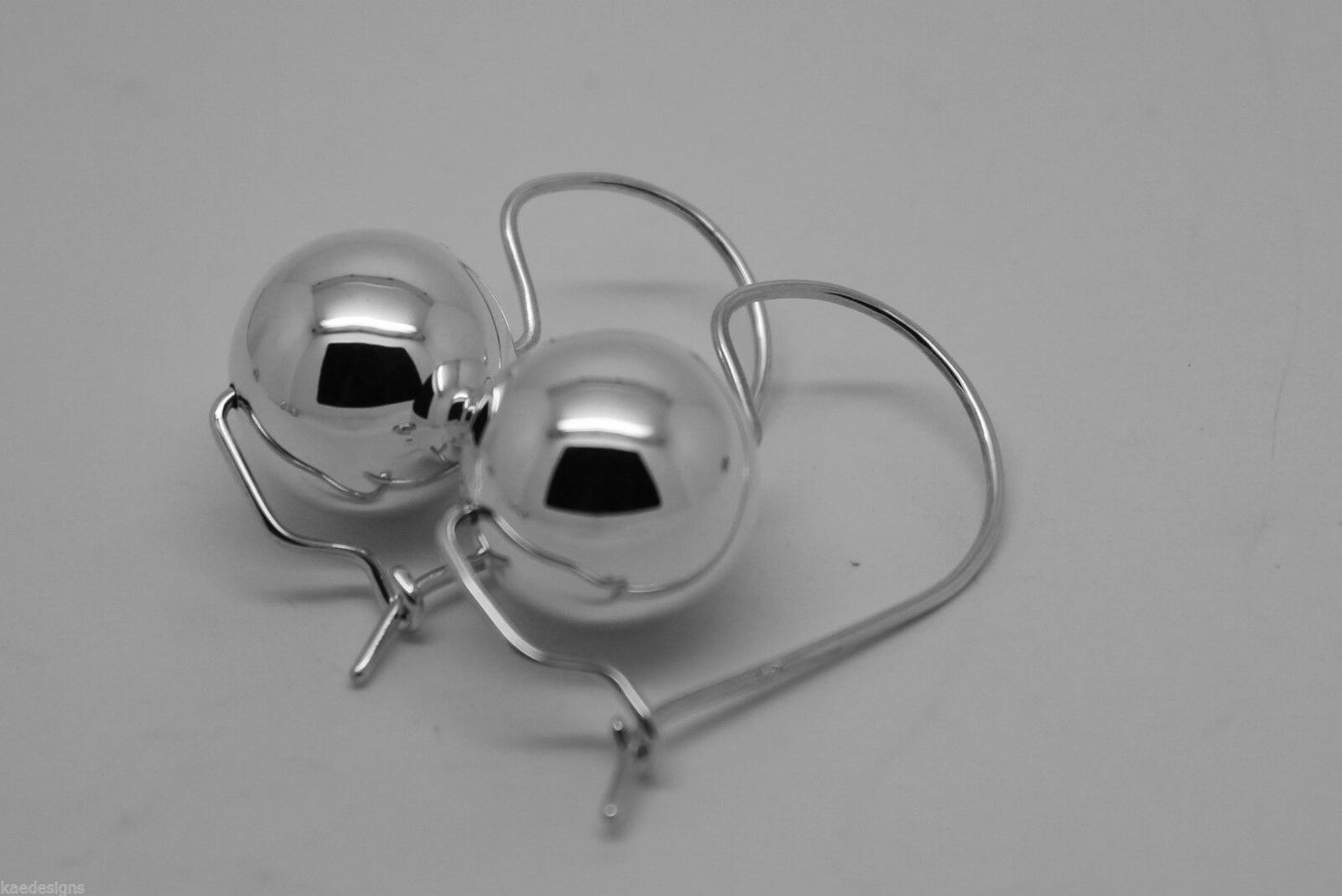 Genuine Sterling Silver Ball Hook Earrings 8mm, 10mm, 12mm, 14mm, 16mm