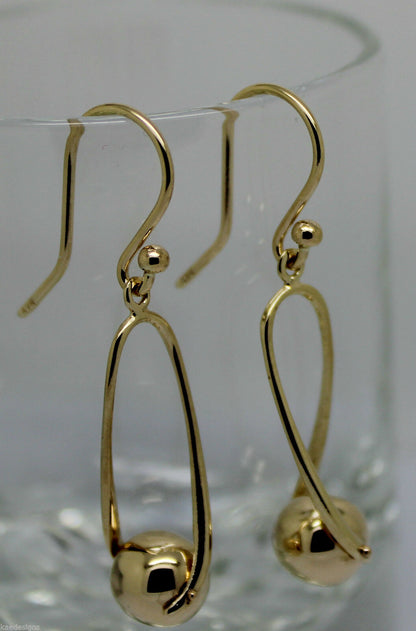 Kaedesigns, 9ct Yellow Or White Or Rose Gold  Hook Gold 8mm Ball Drop Earring