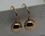 Kaedesigns New 9ct 9k Solid Yellow, Rose or White Gold 8mm Half Plain Ball Earrings