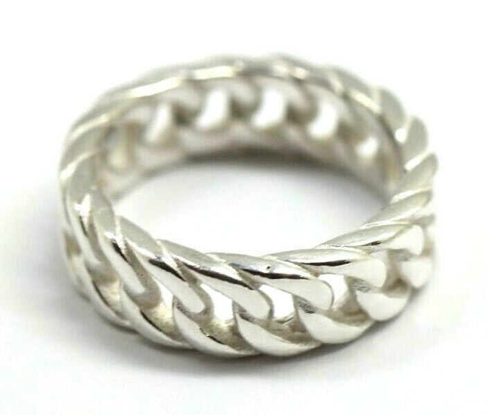 Genuine New Size M Sterling Silver Chain Link Ring