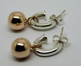 Kaedesigns New 10mm 9ct Rose Gold & Sterling Silver Ball Stud Earrings