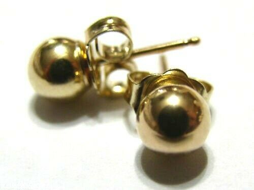 Kaedesigns,Genuine 18ct Yellow Gold 3mm, 4mm, 5mm, 6mm or 8mm Stud Ball Earrings