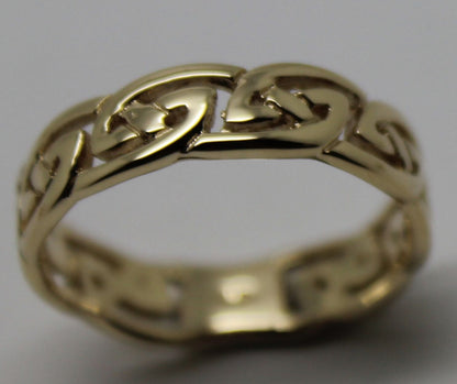 Kaedesigns, New Genuine Size N 9ct 9kt Full Solid Yellow, Rose or White Gold Celtic Weave Ring 274