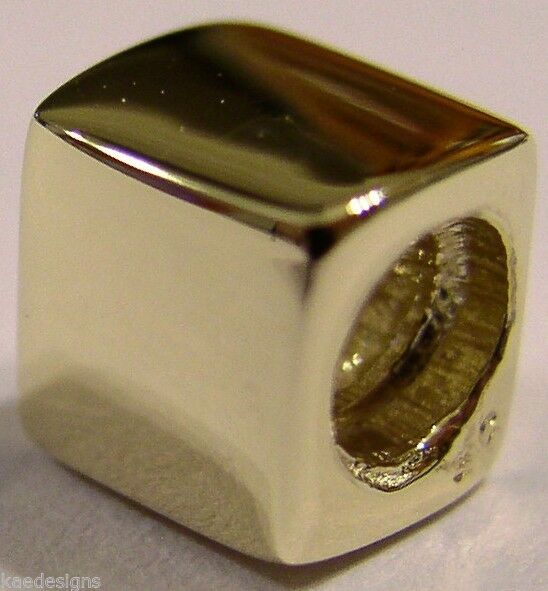Kaedesigns, Genuine Heavy 9ct Yellow Or Rose Or White Gold Or Silver Plain Box Bead