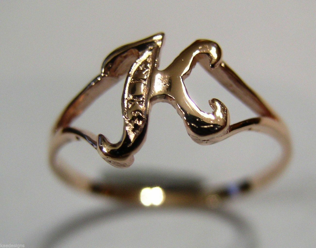 Gold Initial K Ring – Segal Jewelry