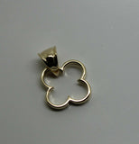 Solid 9ct 9K Yellow, Rose or White Gold Small Clover Pendant With Bale