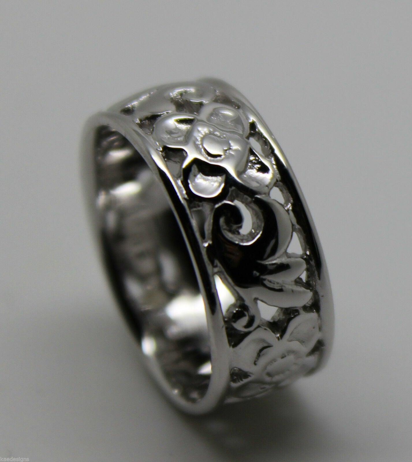 Kaedesigns Size M Solid Sterling Silver / 925 Filigree Ring