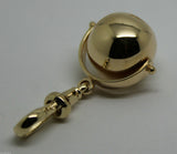 New 9ct Yellow or Rose or White Gold Plain 14mm Ball Spinner with Swivel Clasp