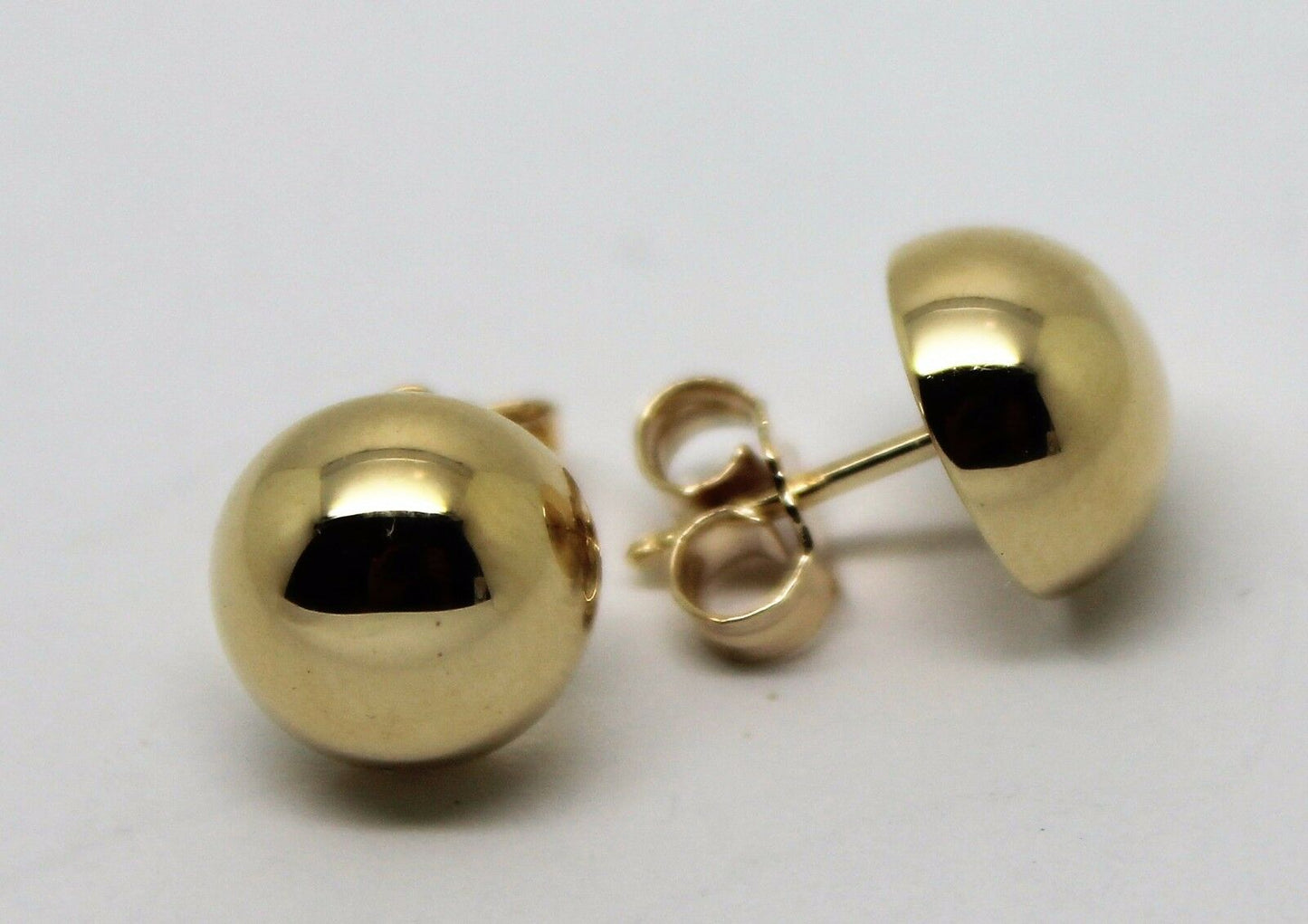 Genuine 9ct 9K Solid Yellow, Rose or White Gold 10mm Stud Half Ball Earrings