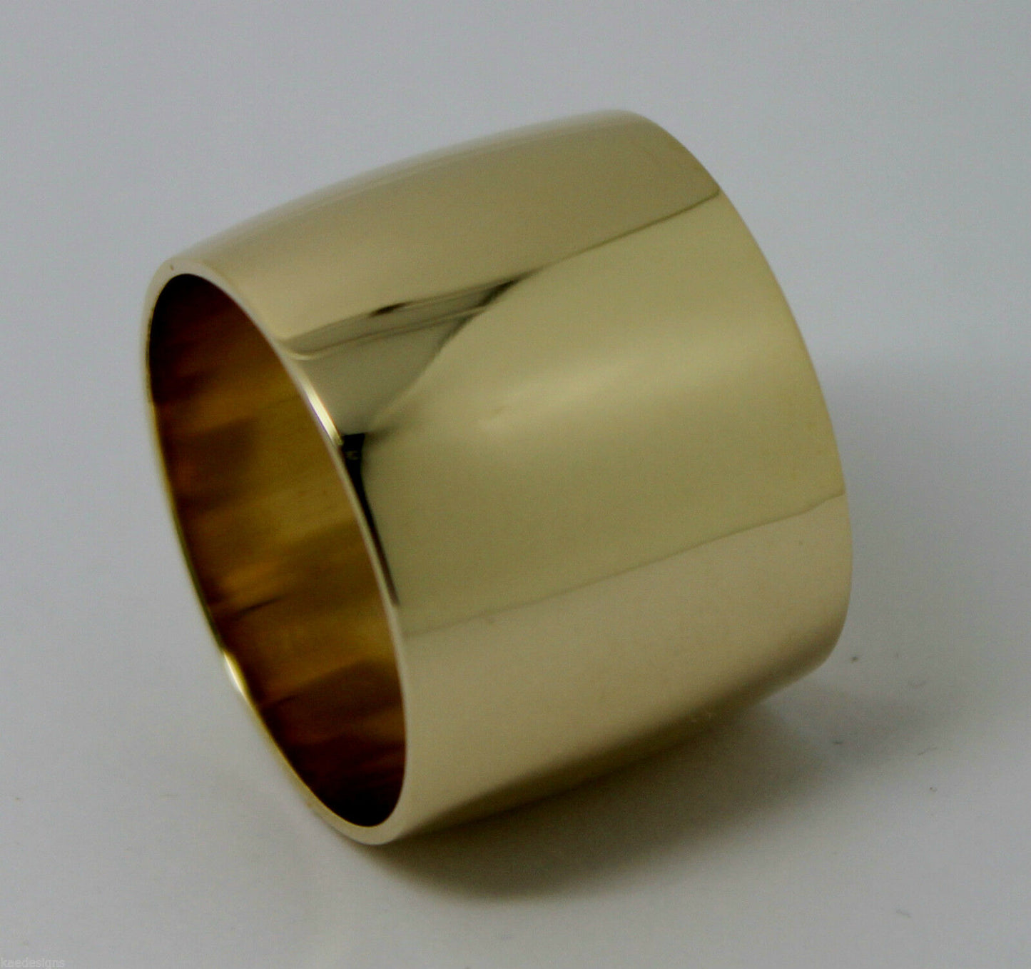 Size M / 6  Huge Genuine 9K 9ct Yellow, Rose or White Gold Full Solid 16mm Extra Wide Band Ring