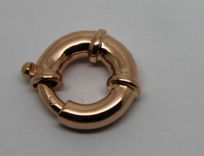 Genuine Heavy 18mm 9ct 375 Large Rose Gold Bolt Ring Clasp