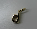 9ct Genuine Solid Yellow, Rose and White Gold Small Initial Pendant D