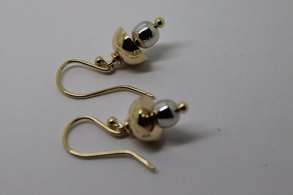 Kaedesigns Genuine 9ct 9k Yellow & White Gold Fancy Hook Earrings