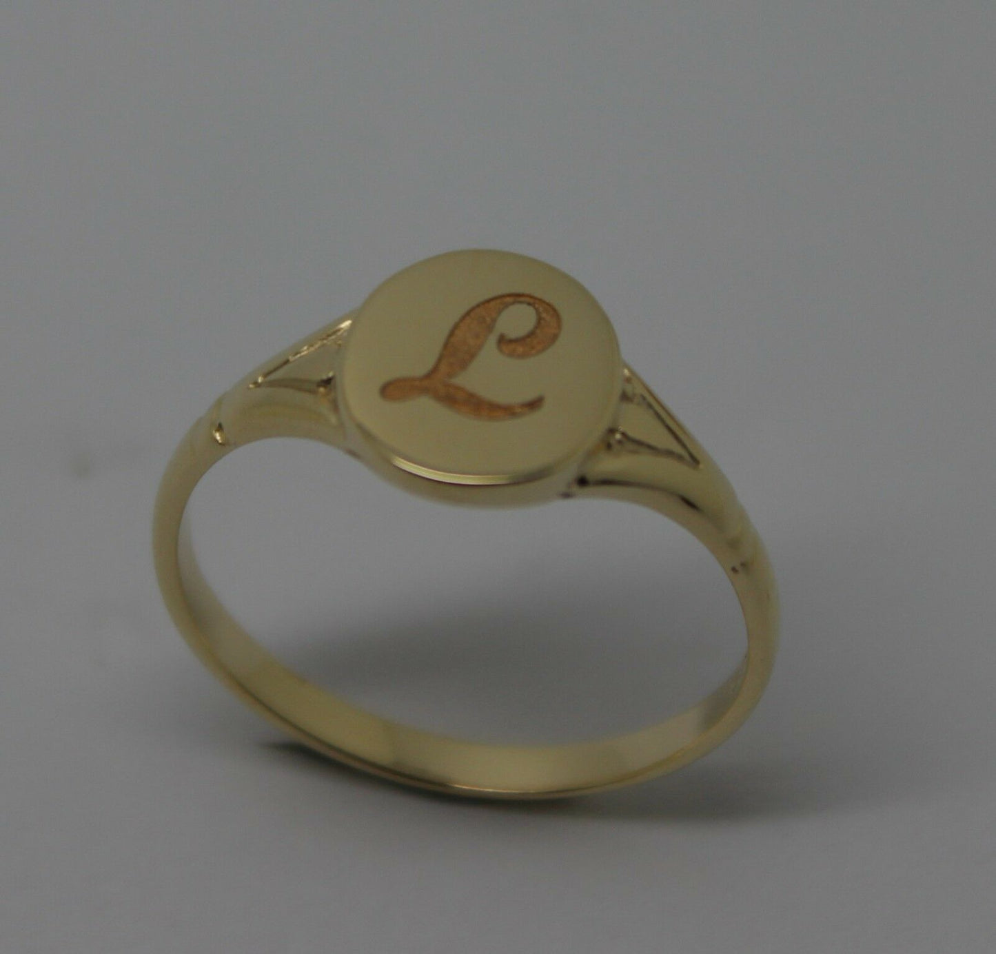 Size K 1/2 Genuine Solid New 9ct Yellow, Rose or White Gold Oval Signet Ring Engraved With One Initial