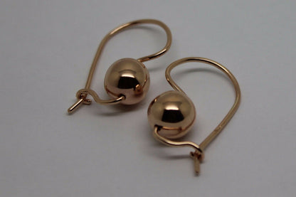 Kaedesigns New Genuine 9ct Yellow, Rose or White Gold 8mm Plain Ball Drop Earrings