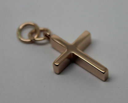 Kaedesigns, Genuine Solid Thin 9ct 9K Yellow, Rose or White Gold Plain Cross Pendant Double Bail