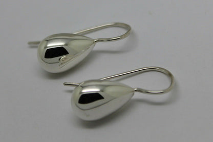 Genuine 925 Sterling Silver Teardrop Tear Drop Hook Earrings