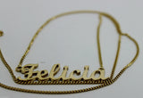 Genuine Solid 9ct 375 Yellow, Rose or White Gold Diamond Nameplate Pendant Necklace Any Name!