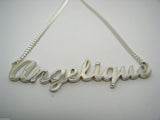 Genuine Sterling Silver Curb Link Or Belcher Chain + Large Name Plate Pendant