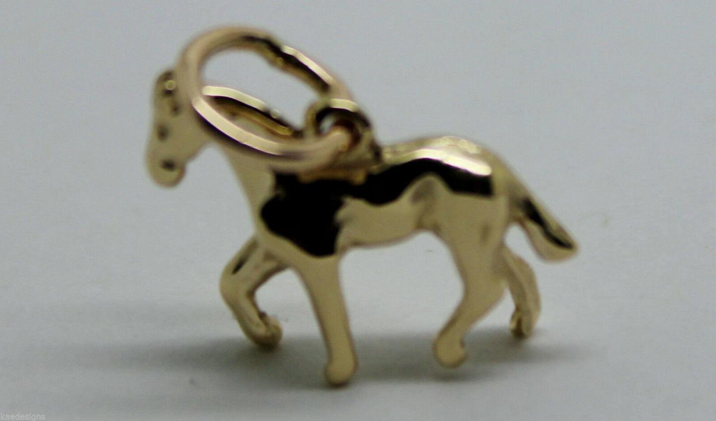 9ct Yellow or Rose or White Gold Small 3D Horse Pendant or Charm