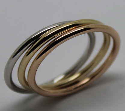 Kaedesigns, Genuine Solid Stackable Rings 9ct Yellow, White And Rose Gold Bands