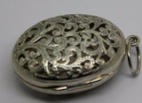Genuine Huge Heavy Sterling Silver 925 Filigree Oval Pendant Locket
