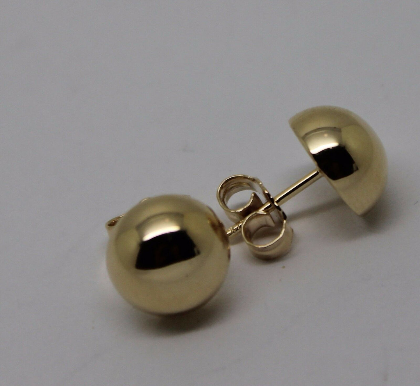 Genuine 9ct 9K Solid Yellow, Rose or White Gold 10mm Stud Half Ball Earrings