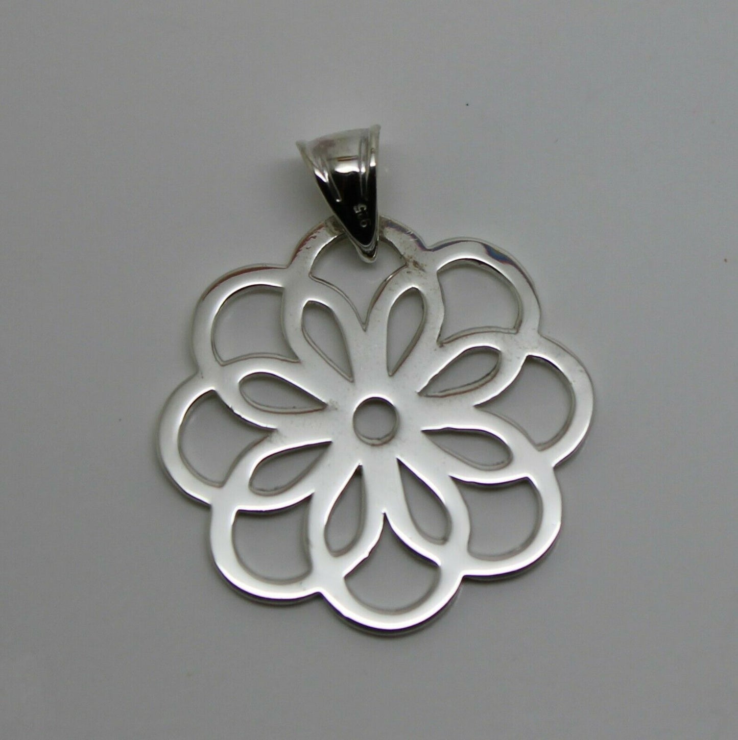 Kaedesigns Genuine Sterling Silver 925 Flower Large Pendant