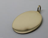 Kaedesign Genuine 375 9ct Yellow Or Rose Or White Gold Large Oval Shield Pendant