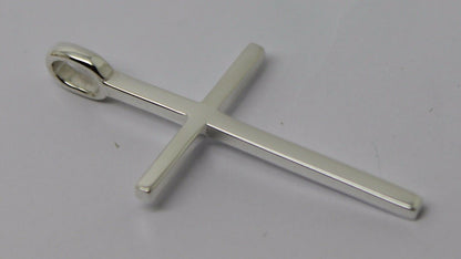 Kaedesigns, Genuine Solid New Sterling Silver Thin Medium Plain Cross Pendant