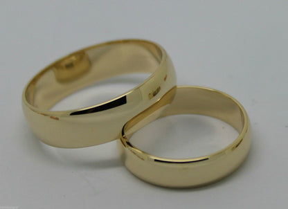 Genuine Custom Made His & Hers Solid 9ct 9K Yellow Gold Wedding Bands Couple Rings